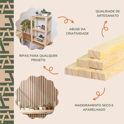20 Ripas para Artesanato Repac Madeiras Pinus 2x1,5x70cm - 6