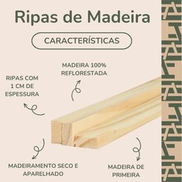 40 Ripas para Artesanato Repac Madeiras Pinus 2x1,5x65cm - 3