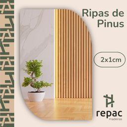 40 Ripas para Artesanato Repac Madeiras Pinus 2x1,5x65cm - 2