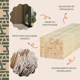 40 Ripas para Artesanato Repac Madeiras Pinus 2x1,5x65cm - 6