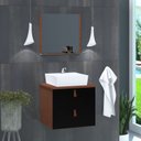 Ver imagem 1 de Conjunto Gabinete Banheiro Berlim 45cm + Espelheira + Cuba