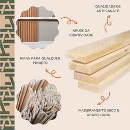 40 Ripas para Artesanato Repac Madeiras Pinus 2x0,5x100cm - 6