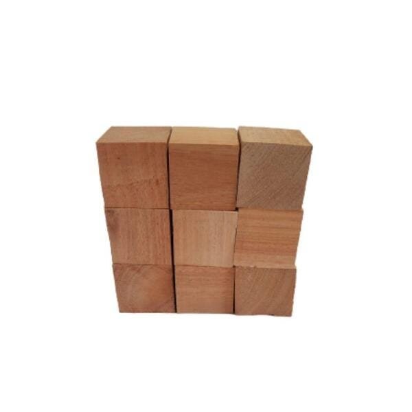 100 Cubos para Artesanato Repac Madeiras Eucalipto 5x5x2,5Cm - 2