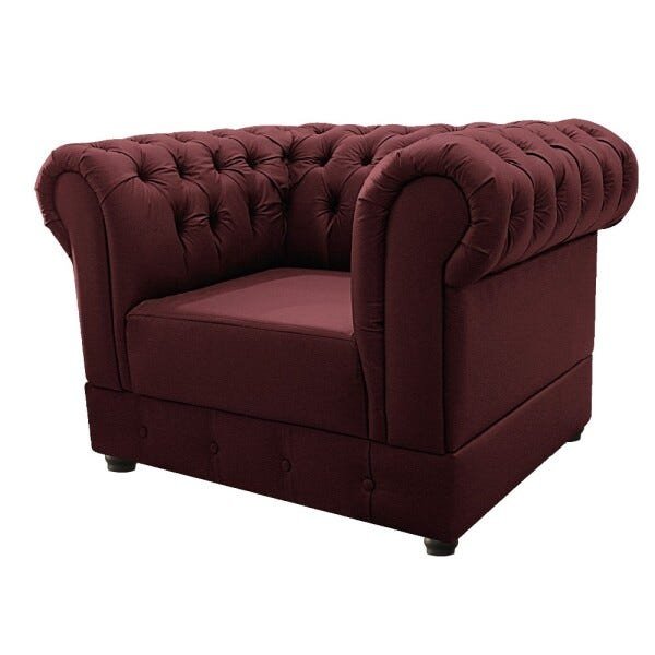 Kit 2 Poltronas Decorativas Chesterfield Ana Corano Bordô - Adj Decor - 2