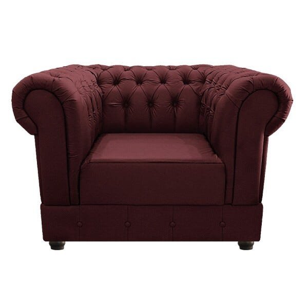 Kit 2 Poltronas Decorativas Chesterfield Ana Corano Bordô - Adj Decor - 3