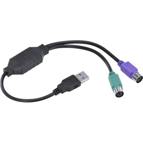 CABO ADAPTADOR PS2 FÊMEA X USB MACHO 30 CM - USBPS-2