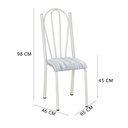 Ver imagem 5 de Kit 6 Cadeiras de Cozinha Alasca Estampado Linho Pés de Ferro Branco - Pallazio