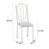 Kit 6 Cadeiras de Cozinha Alasca Estampado Linho Pés de Ferro Branco - Pallazio - 5