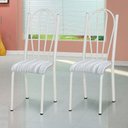 Ver imagem 2 de Kit 6 Cadeiras de Cozinha Alasca Estampado Linho Pés de Ferro Branco - Pallazio