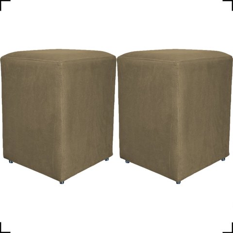 Kit 2 Puff Decorativo Dado Para Sala Recepção Manicure, Escritório E Consultório Suede