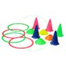 Kit 10 Argolas 5 Cones e 5 Chapeu Chines Coloridos Agilidade - 1