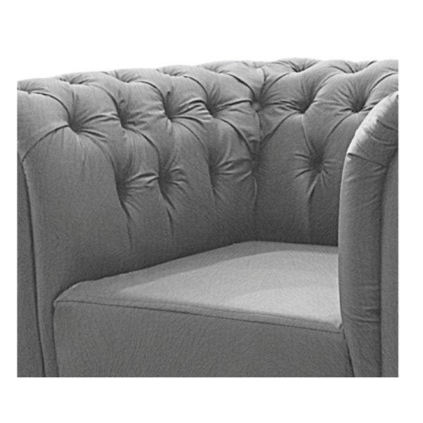 Kit 2 Poltronas Decorativas Chesterfield Ana Suede Cinza - Adj Decor - 5