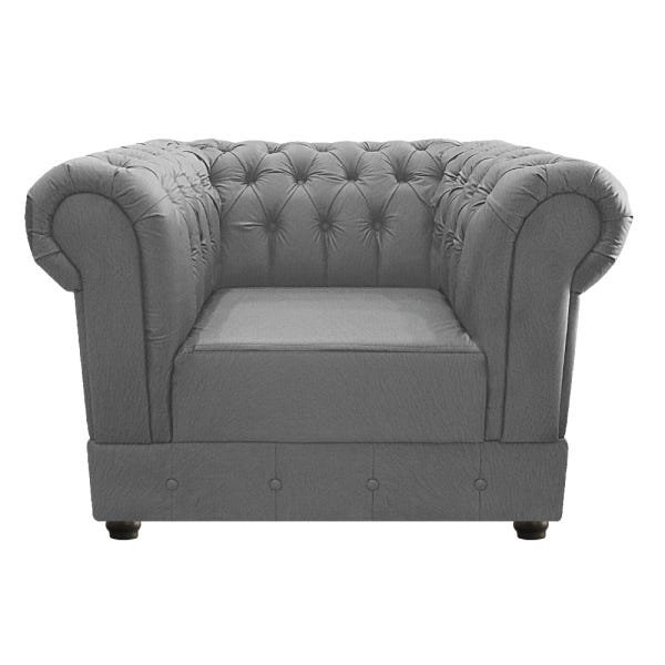 Kit 2 Poltronas Decorativas Chesterfield Ana Suede Cinza - Adj Decor - 3