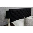 Ver imagem 1 de Cabeceira Casal 138 - Bello Box - Estilo Capitonê Tecido Sintético Preto Sem Strass