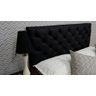 Cabeceira Casal 138 - Bello Box - Estilo Capitonê Tecido Sintético Preto Sem Strass - 1