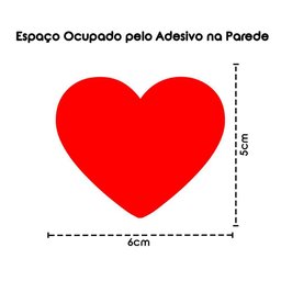Adesivo Parede Infantil Quarto Sala Coração 5x6cm Vermelha - 7