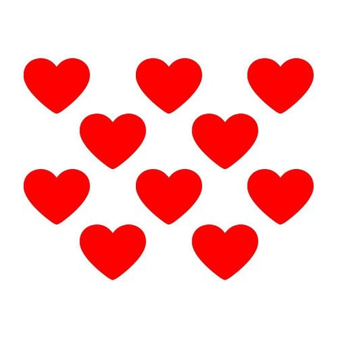 Adesivo Parede Infantil Quarto Sala Coração 5x6cm Vermelha