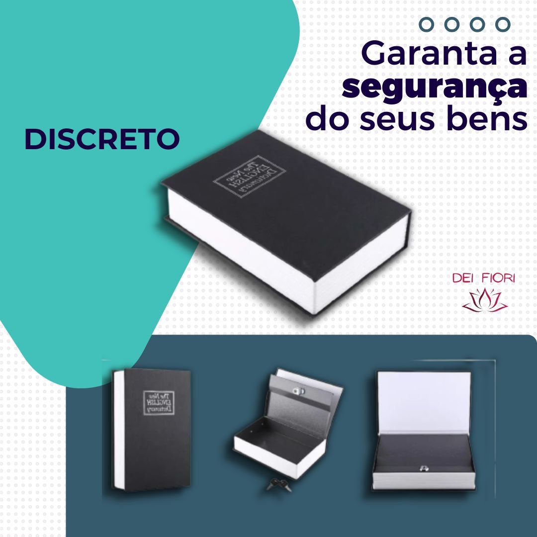 Cofre Camuflado Formato Livro Porta Joias com Chave - 4