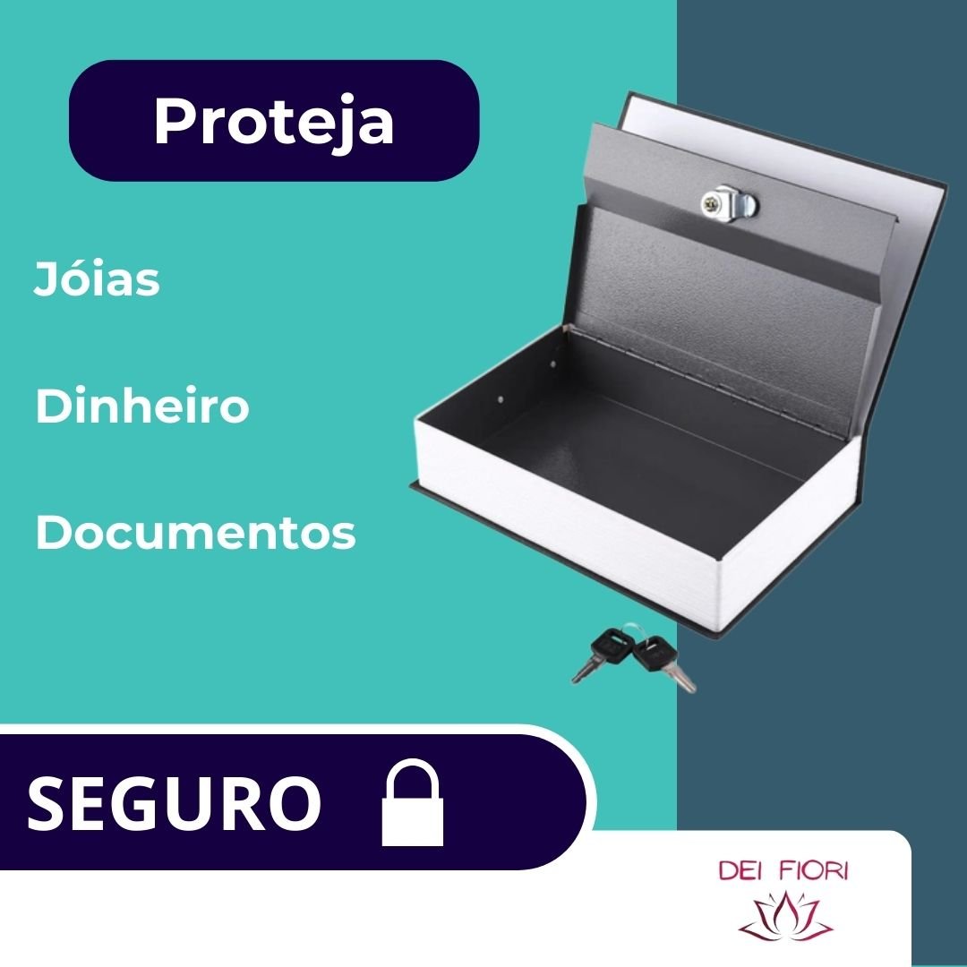 Cofre Camuflado Formato Livro Porta Joias com Chave - 3