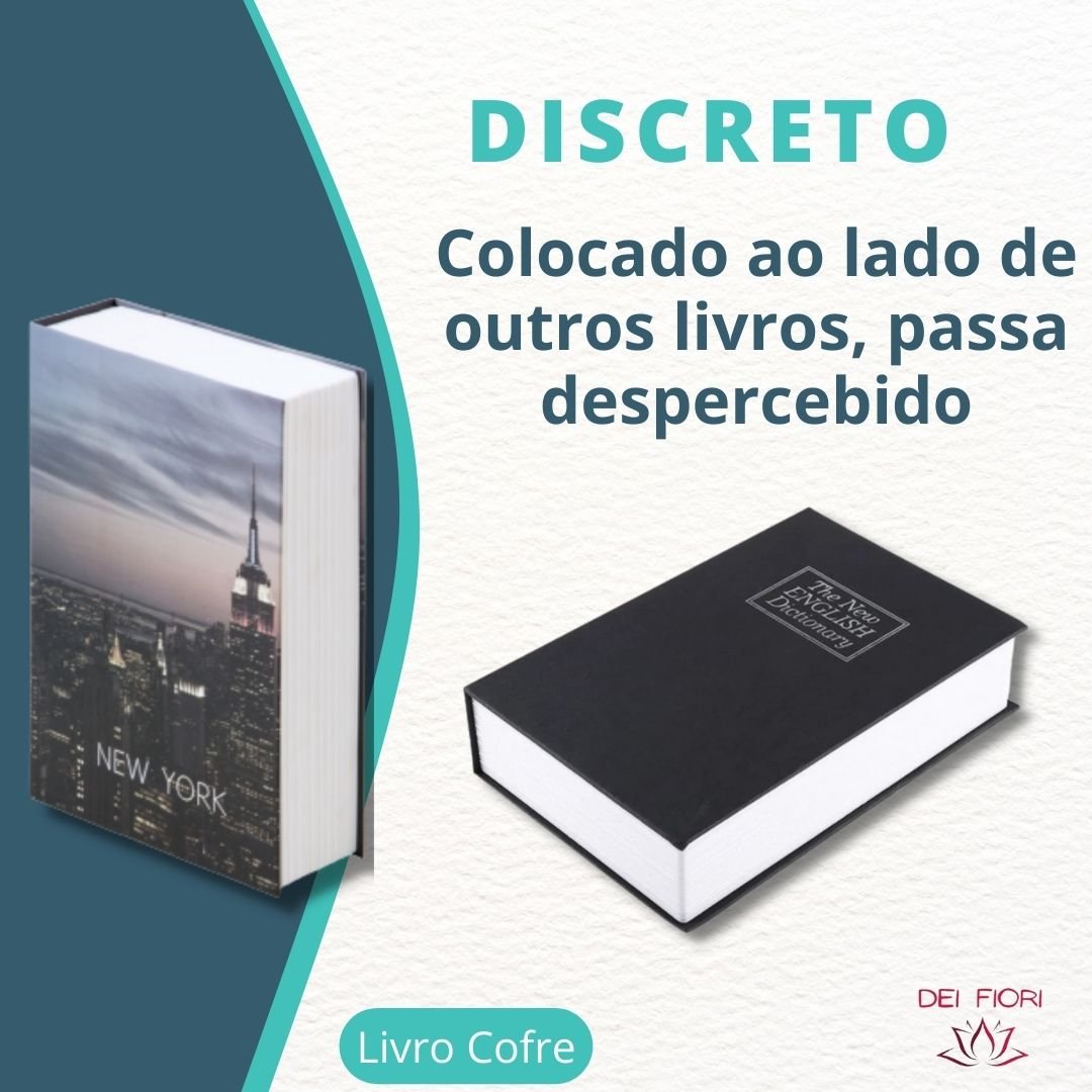 Cofre Camuflado Formato Livro Porta Joias com Chave - 2