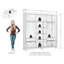 Ver imagem 3 de Guarda Roupa Casal Confort 3 Portas 4 Gavetas Jacarandá Fosco - Zanzini