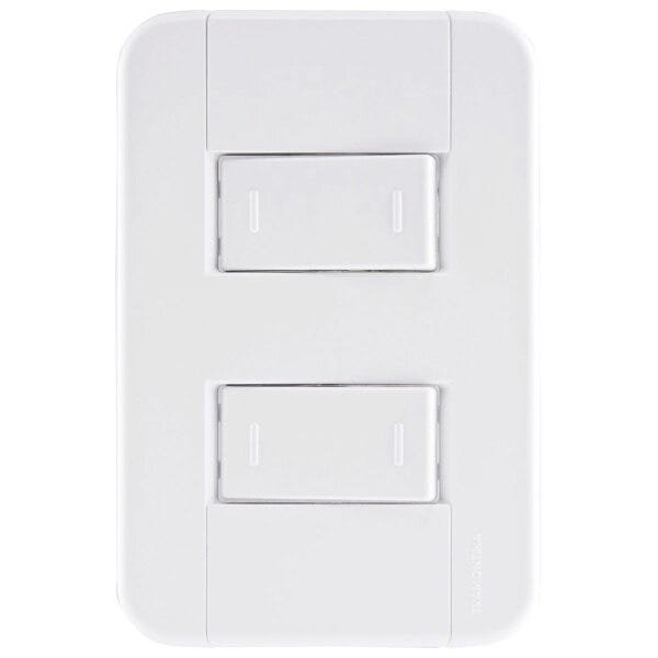 CONJUNTO 4X2 2 INTERRUPTORES PARALELOS 10A/250V BRANCO - 1