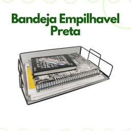 Bandeja Organizadora Empilhavel Porta Arquivo Preto - 2