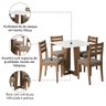 Conjunto de Mesa Sala de Jantar Athenas Quadrada 0,90m 4 Cadeiras Dakar Cedro / Off White / Mascavo - 4