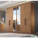Ver imagem 2 de Guarda Roupa Casal Rizon 6 Portas 6 Gavetas MDF com Espelho Cumaru Móveis Novo Horizonte