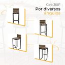 Ver imagem 5 de Kit 3 Banquetas Quadrada Junco Cappuccino para Balcão Ilha Cozinha Área Gourmet Bancada Piscina Bar