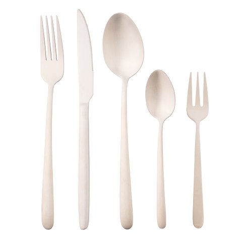 Faqueiro com 30 peças de aço inox Viena champanhe fosco