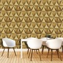 Ver imagem 1 de Papel de Parede 3d Geométrico Dourado + Cola | 156-360103s