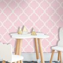 Ver imagem 1 de Papel de Parede Infantil Rosa Geométrico + Cola Inclusa