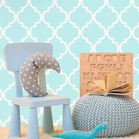 Papel de Parede Infantil Azul Grade + Cola | 181125bb