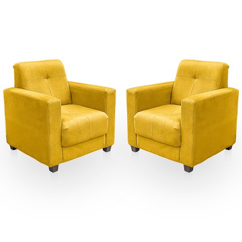 Kit Poltrona Cadeira para Sala Confortável Reforçada Veneza Suede