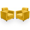 Ver imagem 1 de Kit Poltrona Cadeira para Sala Confortável Reforçada Veneza Suede