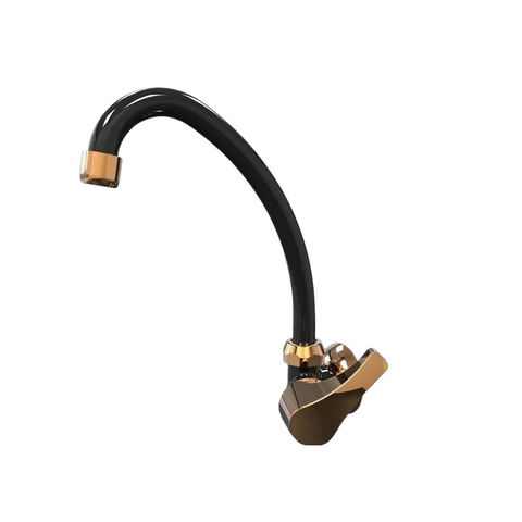 Torneira Cozinha Premium Móvel 1/4 Acquabios - Preta Dourada