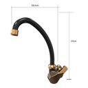 Ver imagem 2 de Torneira Cozinha Premium Móvel 1/4 Acquabios - Preta Dourada