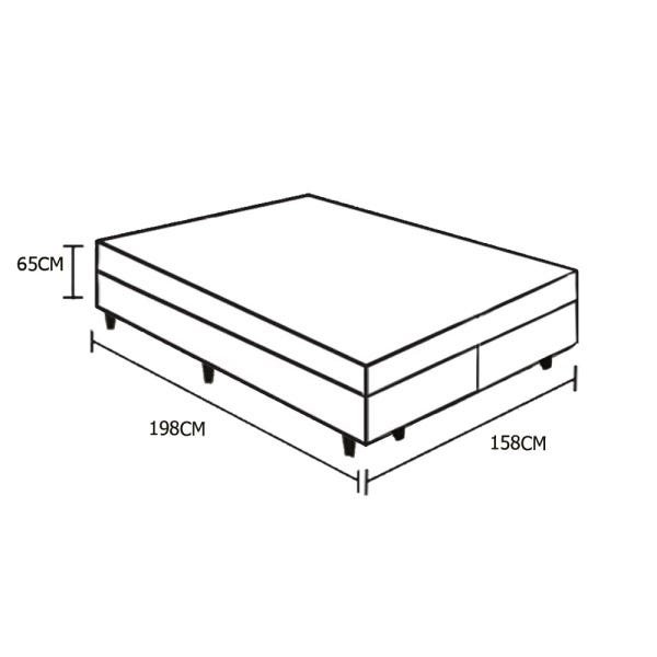 Cama Box Bipartido Queen Colchão Espuma D45 Black White Euro Double Face Castor + Box Suede 65x158x1 - 4