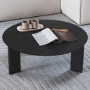 Ver imagem 2 de Mesa de Centro para Sala de Estar Pés Madeira Alta Bulat A03 Nero Preto - Lyam Decor