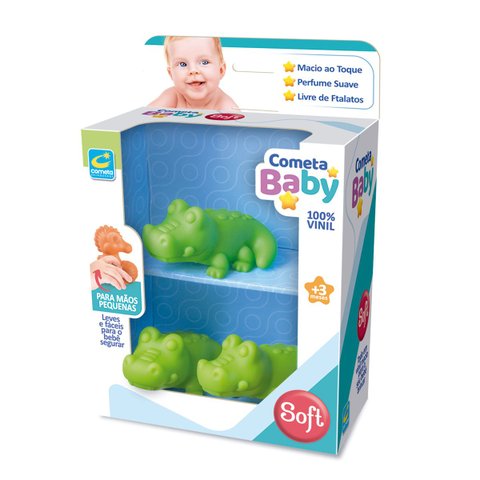 Brinquedo Baby Soft Jacaré +3 Meses Cometa Brinquedos