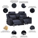 Ver imagem 7 de Poltrona Reclinável Cinema 2 Lugares Baú Usb Pu Moscou Sint Preto Z57 - Mpozenato