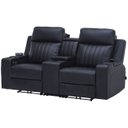 Ver imagem 4 de Poltrona Reclinável Cinema 2 Lugares Baú Usb Pu Moscou Sint Preto Z57 - Mpozenato
