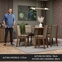 Ver imagem 5 de Conjunto Sala de Jantar Mesa Tampo de Madeira 6 Cadeiras Rustic/crema/bege Marrom Wendy Madesa
