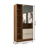 Guarda-roupa Solteiro Comary 2 Portas 2 Gavetas com Espelho Cinamomo/off White - Panorama Móveis - 4