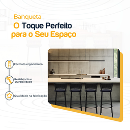 Kit 4 Banquetas para Bancada Banco Alto Junco Preto Balcão Cozinha Gourmet Bar Área de Lazer Piscina - 3
