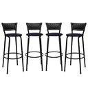 Ver imagem 1 de Kit 4 Banquetas para Bancada Banco Alto Junco Preto Balcão Cozinha Gourmet Bar Área de Lazer Piscina