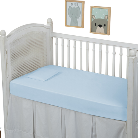 2 Fronhas Berço Americano 100% Algodão Percal 200 Fios Qualidade:azul Piscina