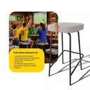 Ver imagem 5 de Kit 02 Banquetas Altas Cozinha e Área Gourmet Vik Estofada Linho Cinza - Abmaza