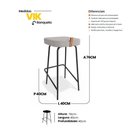 Ver imagem 4 de Kit 02 Banquetas Altas Cozinha e Área Gourmet Vik Estofada Linho Cinza - Abmaza